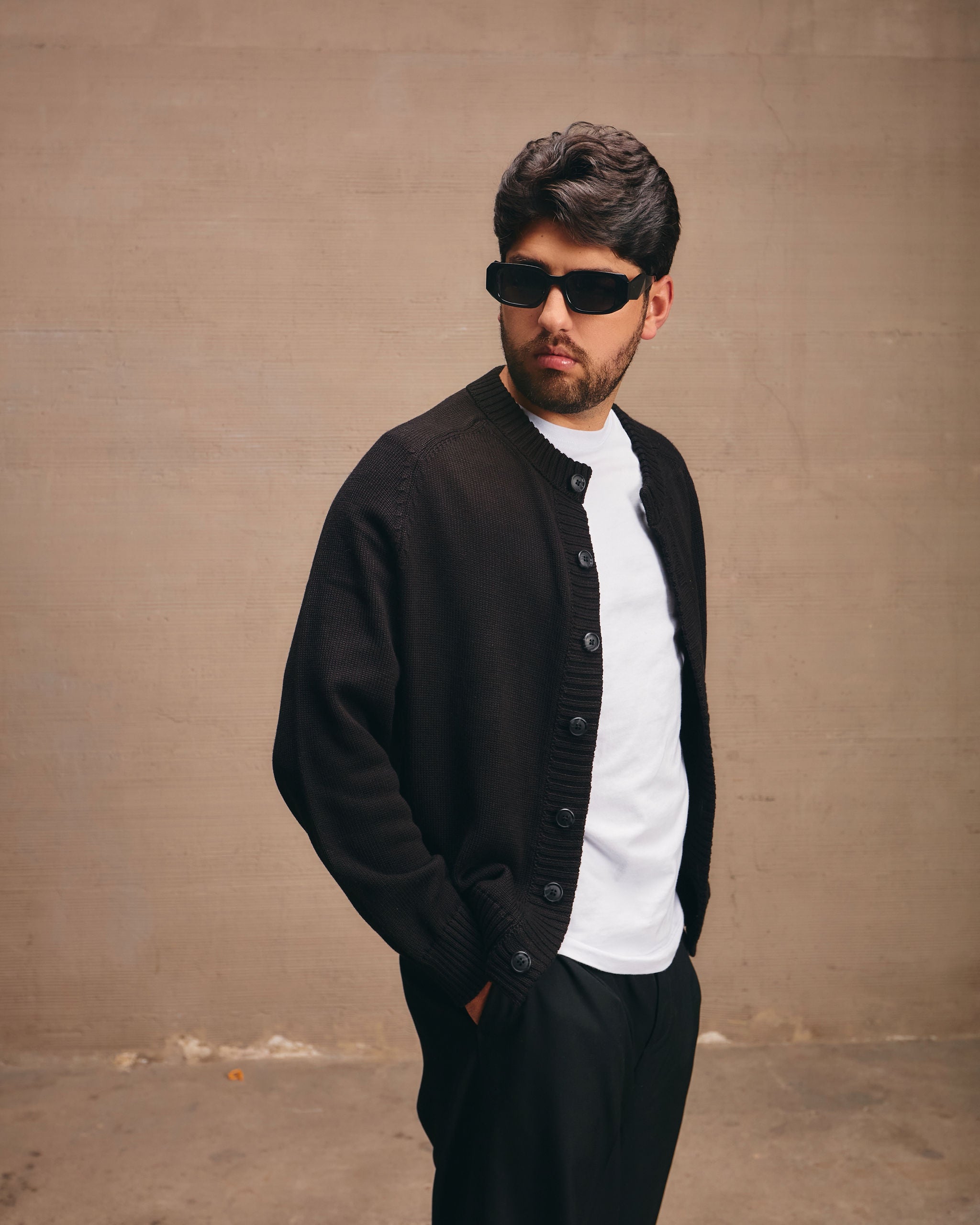 Cárdigan Negro - Hombre