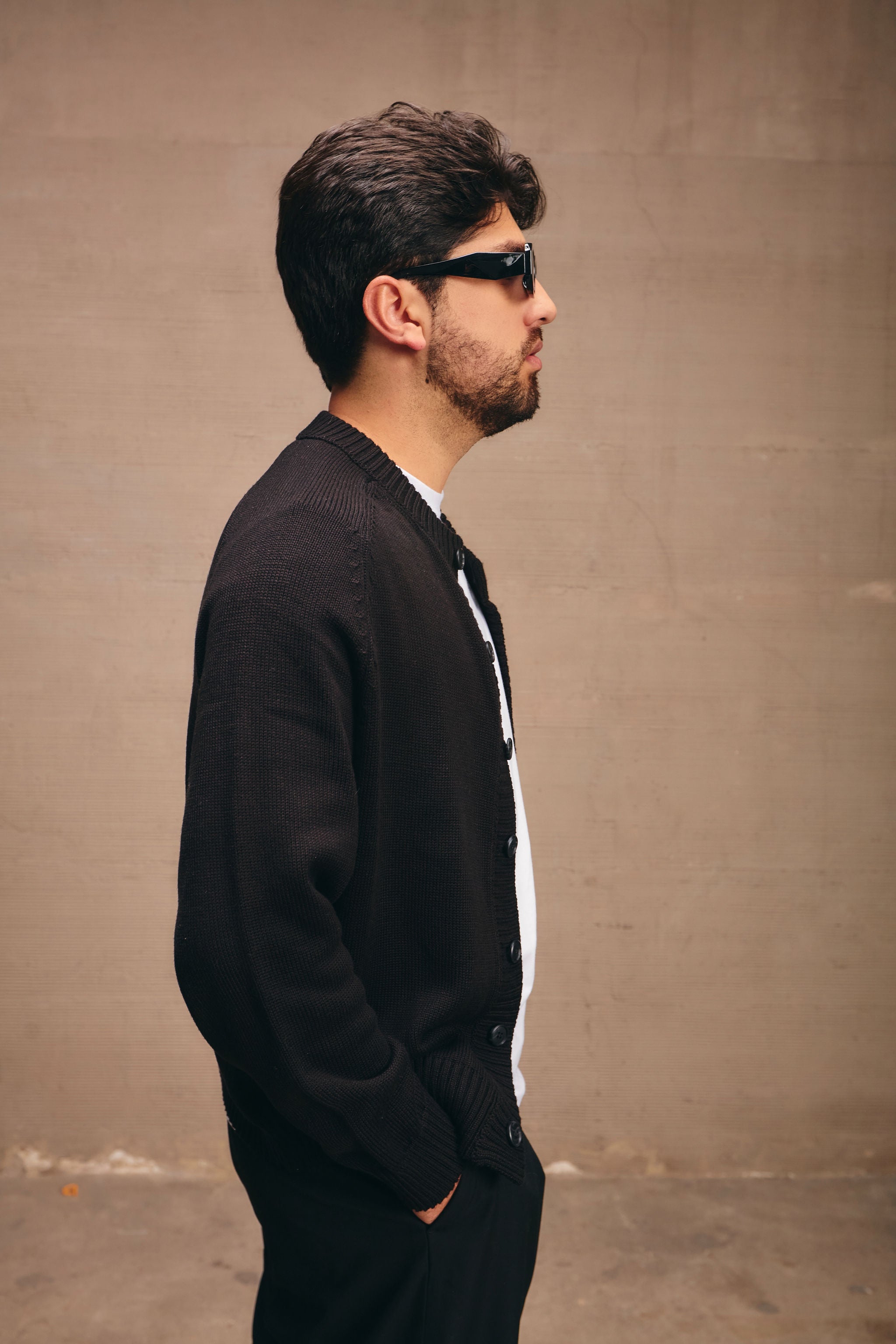 Cárdigan Negro - Hombre