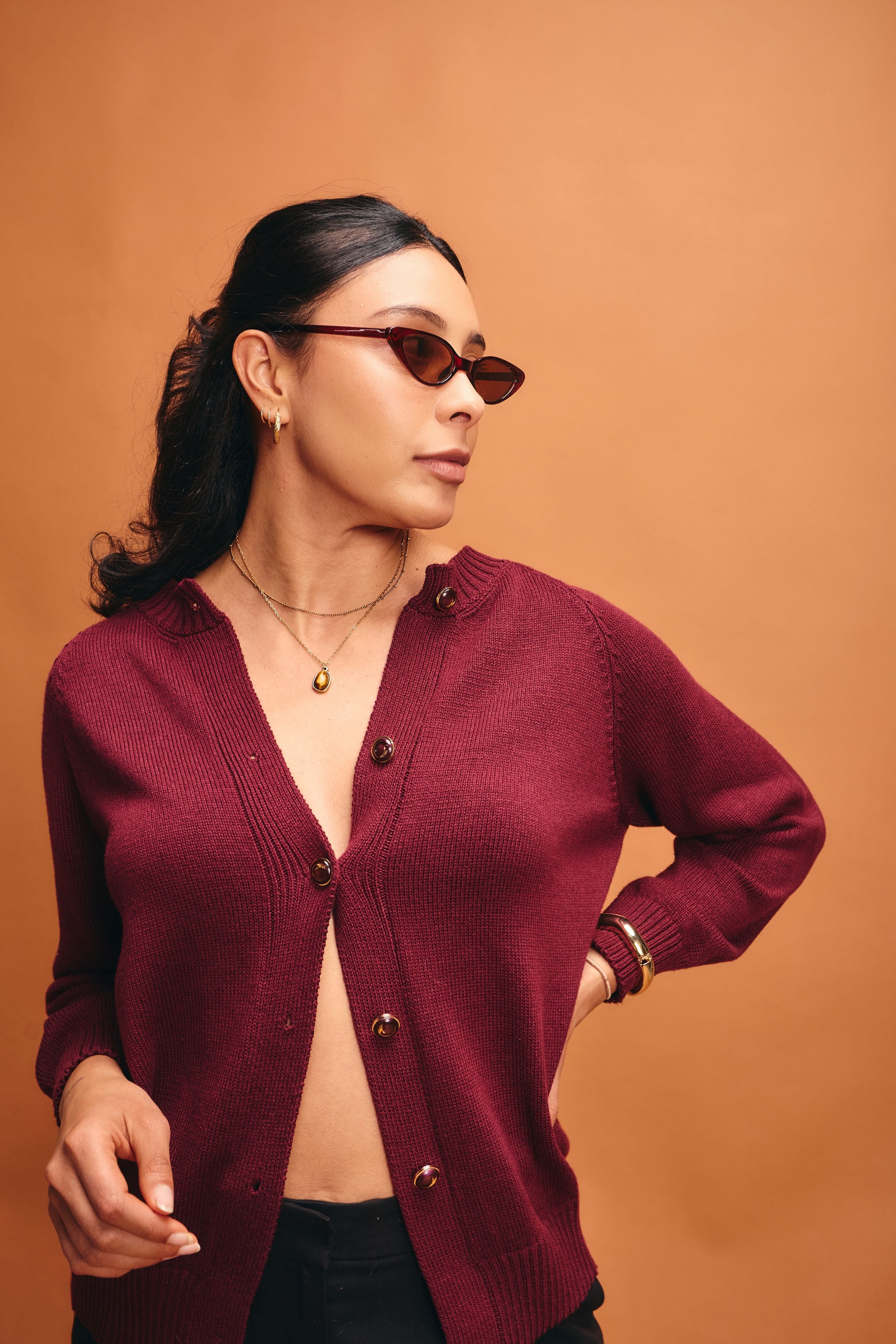 Cárdigan Silente Vino